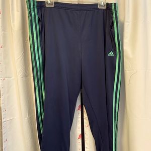 Adidas Navy and green capri pants